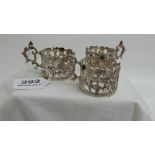 3 Mappin & Webb London Silver Cup Holders, figures of cherubs