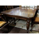 Edwardian Mahogany Extending Dining Table, with 2 removable leaves, 92” long by 4ft wide, on