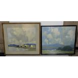 Two Paul Henry Prints – The Blue Mountains & Peat Stacks (both framed)