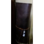 Roll of brown leatherette, 14 yards approx..