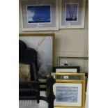 Group of framed pictures – maritime and floral interest (13 approx)
