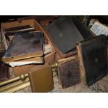 2 boxes – group of Victorian Photo Albums & box of old gramophone records in cases