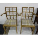 Matching Pair of 4 Oak Armchairs, by Julian of Chichester, with removable padded seats covered