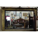 Regency Gilt Framed Wall Mirror, rectangular, with original plate glass, applied mouldings, 30” 46”