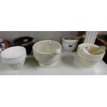 4 x 19thC pestles and mortars & 5 pudding bowls (some with recipes)
