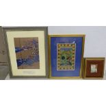 6 Oriental & African prints/watercolours – Mandarin Ducks, Phesants etc