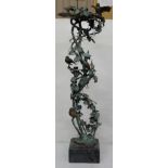 JOHN BEHAN, firmly established as a sculptor of international status, sculptured bronze bird bath,