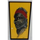 Watercolour Portrait of a Maori Tribesman, signed