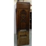 Antique Carved Oak Lectern, gothic style, 29”w x 42”h (matches lot 79)