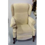 Modern Reclining Armchair “The Back Shop”, beige fabric