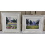Two Oils on Board – “St. Fintan’s Durrow” and “Castle Durrow”, both signed Deirdre O’Donnell (