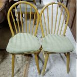 Matching Set of 4 Pine Kitchen Chairs with rail backs