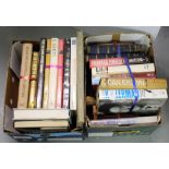 2 boxes of modern books – travel, hobby related and a group of thriller novels