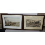 Pair of framed Engravings engraved by H. ALKEN & RG REEVE, Hunting Scenes, The Chase of the