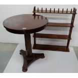 Mahogany Occasional Table with circular top (24” dia), on a pod base, 3 round feet & a 4 tier