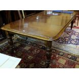 WMIV Mahogany Extension Dining Table, 1 removeable leaf, turned legs, 94"long x 49"w