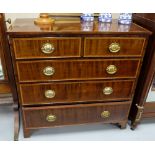 Georgian Inlaid Mahogany Chest of Drawers (2 short over 3 long), on bracket feet, 42”w