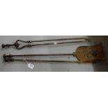 Set of 3 x 19thC Steel Fire Irons