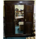 Edw. 2-door Wardrobe with a bevelled central mirror, 61”w