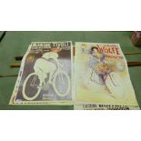 6 Posters – French subjects incl. Tivoli Bicycles etc (un-framed)