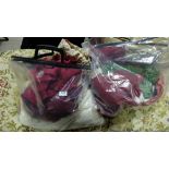 2 bags of various coloured materials & other loose materials