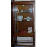 Mahogany Framed Glass Shop Display Cabinet, with a hinged side door (with lock and key), on a