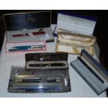 Selection of 8 Writing Pens/Pencils – Mont Blanc, Cross, Parker etc (some fountain)