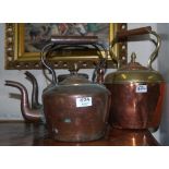 3 antique copper kettles (1 polished)