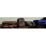 7 modern suitcases, various sizes & a leather briefcase