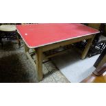 Pine Kitchen Table with a formica top, 56”long