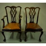 Matching Set of 8 Chippendale Style Dining Chairs (6 + 2 carvers), ball and claw feet, removable