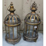 Pair of Decorative Lanterns, copper colour frames, 24”h