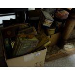 4 boxes of old tins – tobacco, tea etc