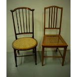 Two mahogany bedroom chairs (1 with bergere seat)