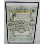 Commemoration Poster of the Union 1840 to 1890 of the Presbyterian Church (framed)