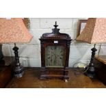 19thC Bracket Clock, with a silvered dial, in a mahogany case, stamped H. Gibbs London, working