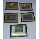 Set of 4 small Cruikshank Engravings – Windsor Castle etc & 1 engraving “Lord Viscount Duncan” (5)