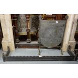 Cast Iron Fire Fender (4ft w) & a copper fire guard on metal feet (2)