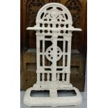 Victorian Cast Iron Stick Stand, painted white