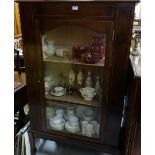 Mahogany Display Cabinet, with a single glass door, tapered feet, 3ft w x 5fth