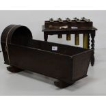 Xylophone in an oak stand & an oak miniature rocking cradle (2)