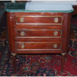 French Mahogany Chest of Drawers (3 drawers) with serpentine shaped sides, brass mounts and a
