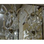 Matching Pair of Marie Therese Electric Ceiling Lights with glass droplets