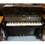 Upright Piano, compact sized, stamped Adlon, Wiggs, South Shields, 46”w, 43”h