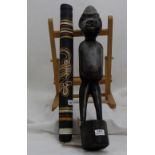 Antique Northern Territory Aborigine didgeridoo and 19th C Negrito figure (2)