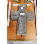 Antique French granite cross, approx 30cm H x 22cm W