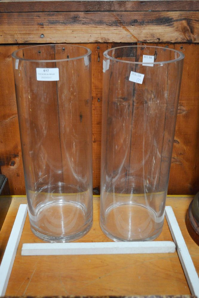 Pair of glass vases, each approx 40cm H (2)