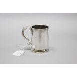 Early George II straight sided Childs mug, in sterling silver marked London 1736, FS in a heart ,