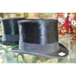 Antique French seal fur top hat