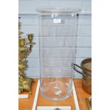 Large glass vase / candleholder, approx 58cm H